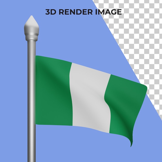 Rendering 3d del concetto di bandiera della nigeria nigeria national day premium psd