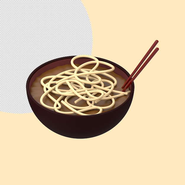 3d rendering of noodle icon isolated on cleare background 3d icon for ui ux design