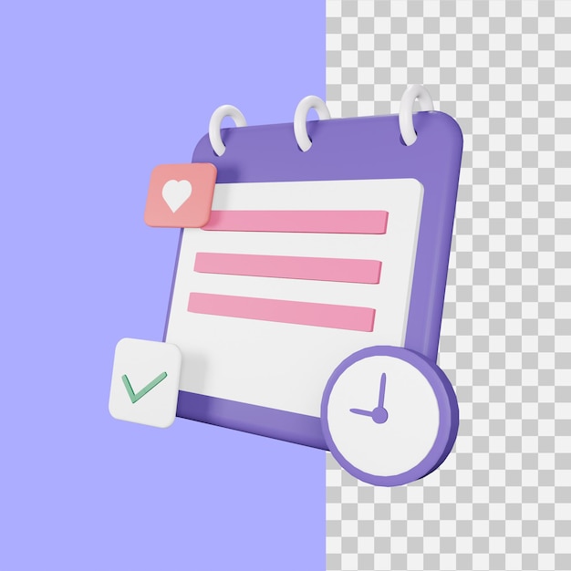 3d rendering note icon