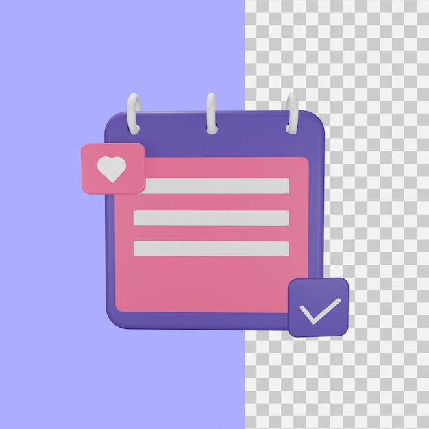 PSD 3d rendering note icon