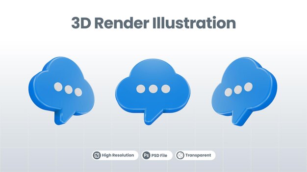 3d rendering notification message chat icon attention sms sign and internet message
