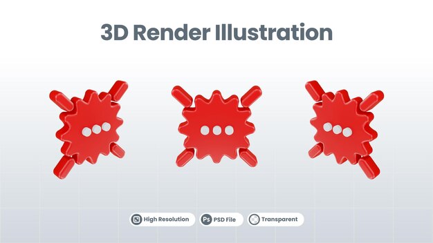 3 d レンダリング通知メッセージ チャット アイコン注意 sms 記号とインターネット メッセージ