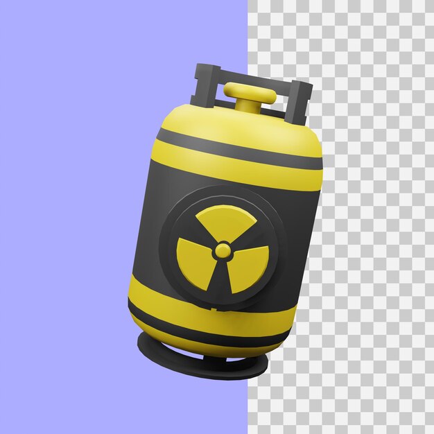 PSD 3d rendering nuclear gas cylinders icon