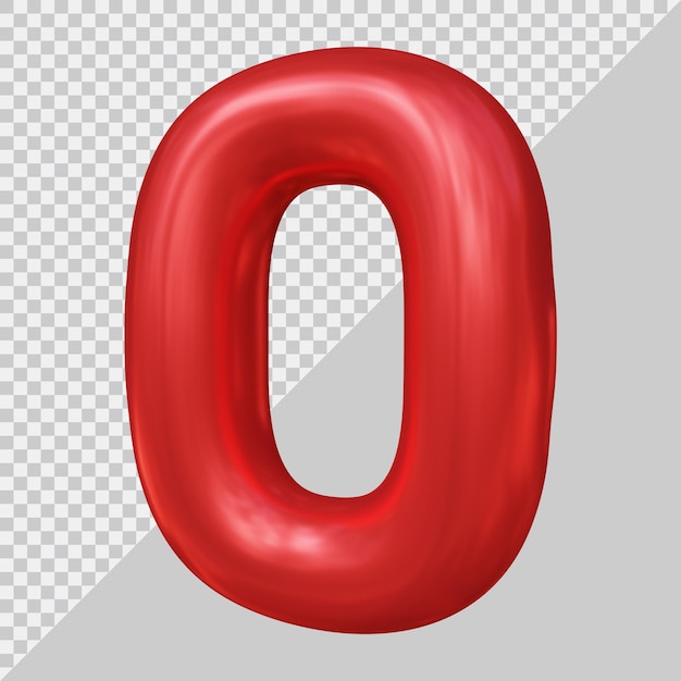 3d rendering of number 0 balloon