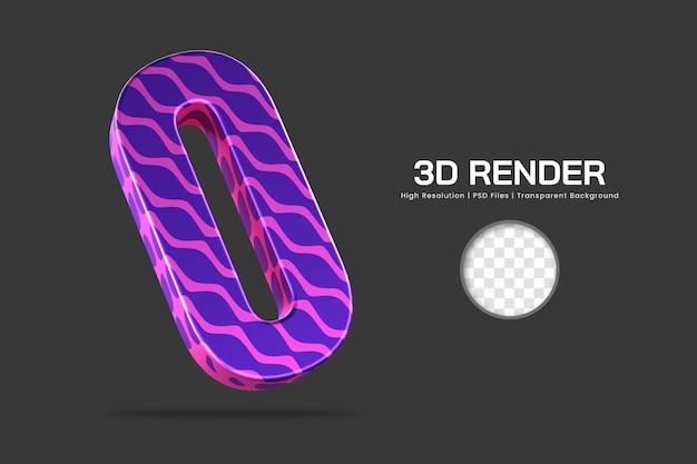 3d rendering number 0 isolated