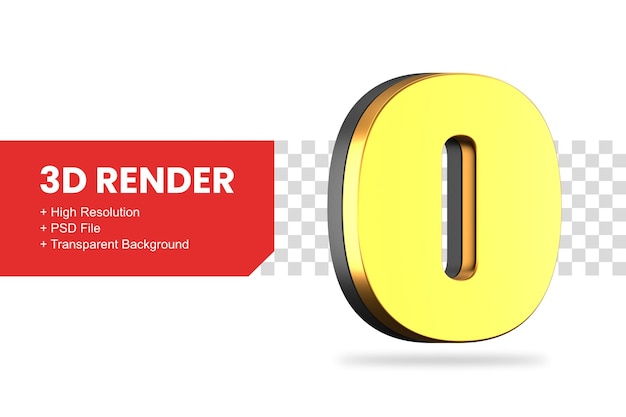 3d rendering number 0 isolated