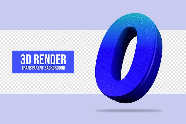 PSD 3d rendering number 0 isolated