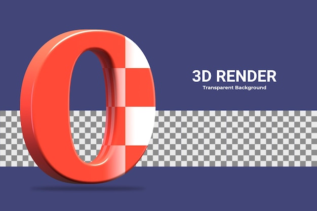 3d rendering number 0 isolated