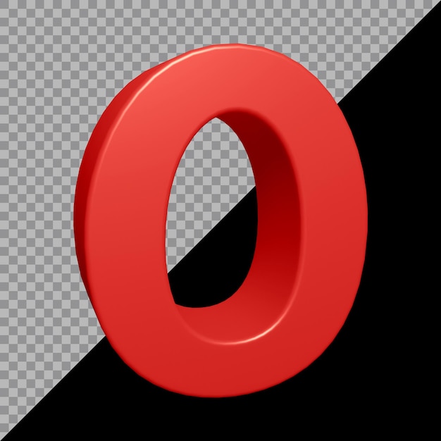 3d rendering of number 0