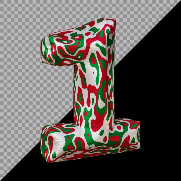3d rendering of number 1 balloon