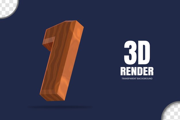 3d rendering number 1 isolated