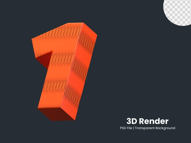 3d rendering number 1 isolated