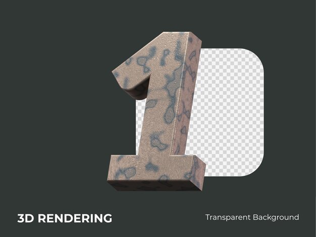 Rendering 3d numero 1 isolato