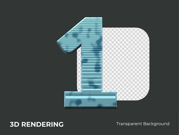 Rendering 3d numero 1 isolato