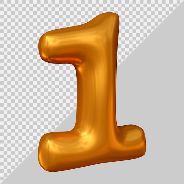 3d rendering of number 1 with modern style