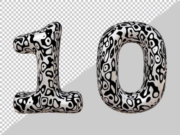 PSD 3d rendering of number 10 balloon