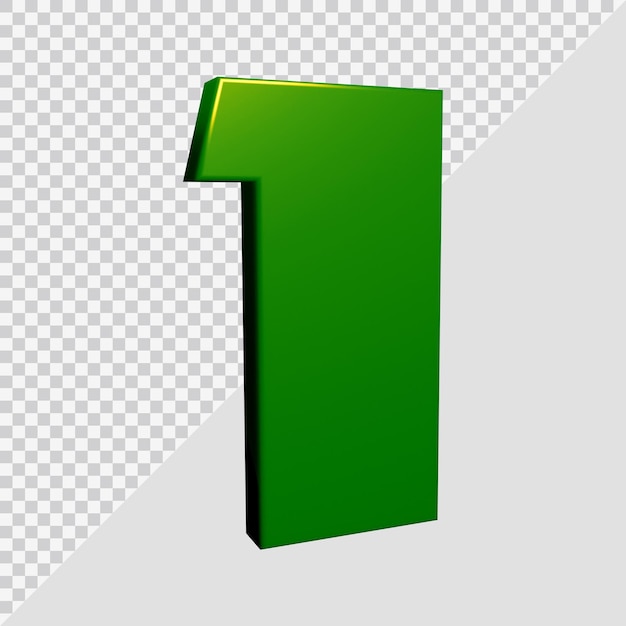 Rendering 3d del numero 1