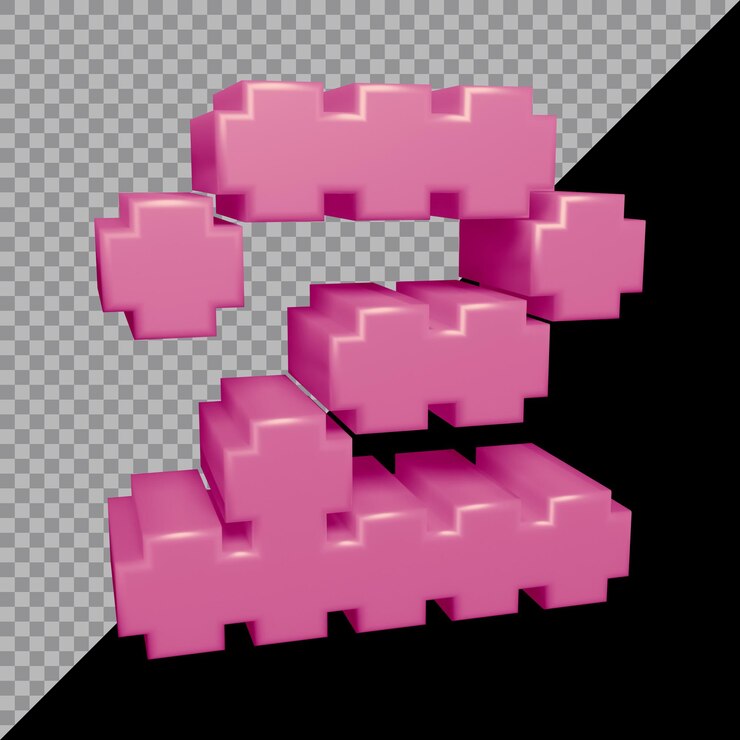 PSD 3d rendering of number 2