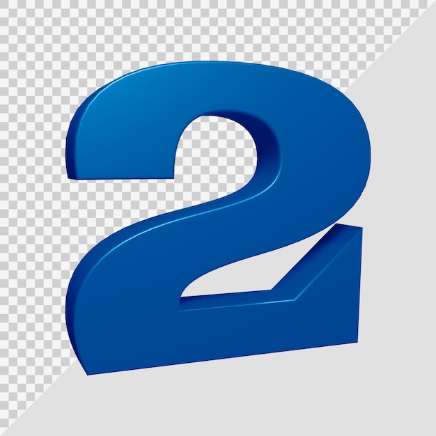 3d rendering of number 2