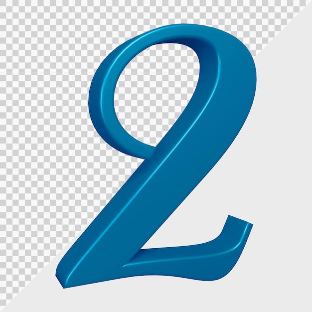 3d rendering of number 2