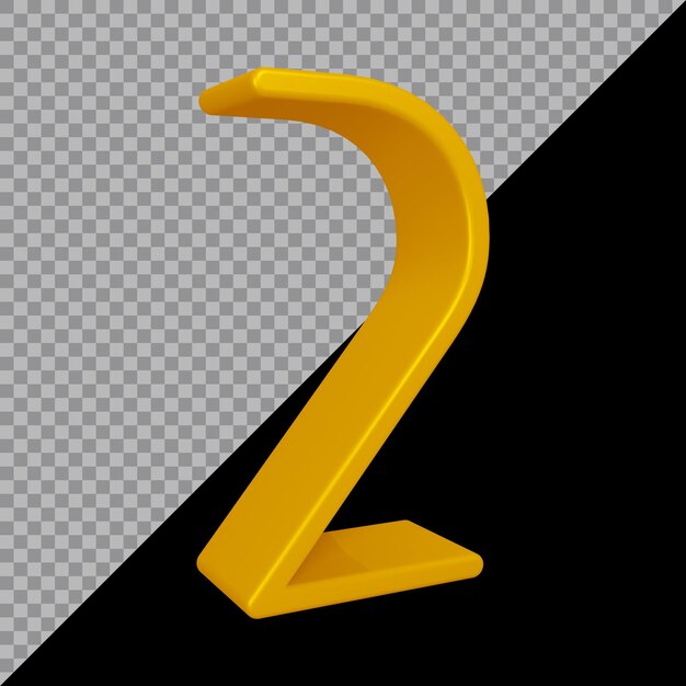 3d rendering of number 2