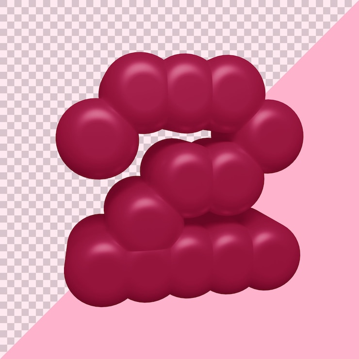 PSD 3d rendering of number 2