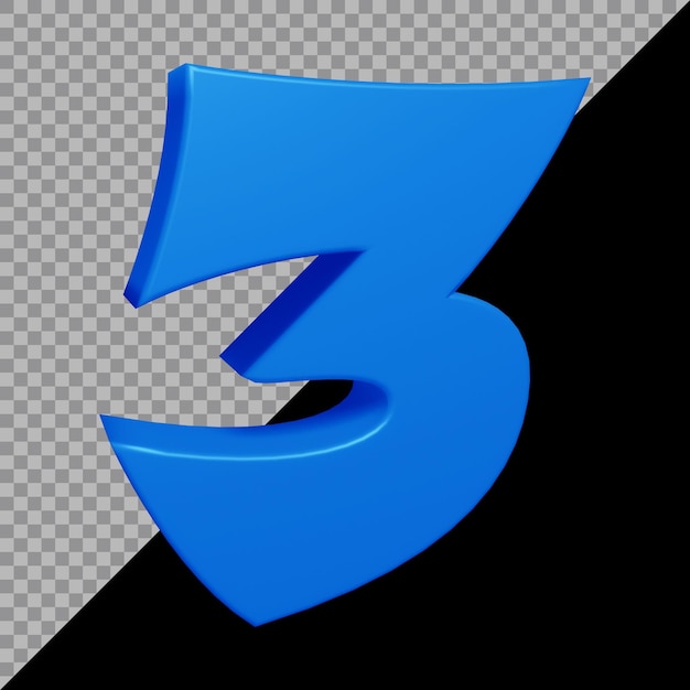 3d rendering of number 3