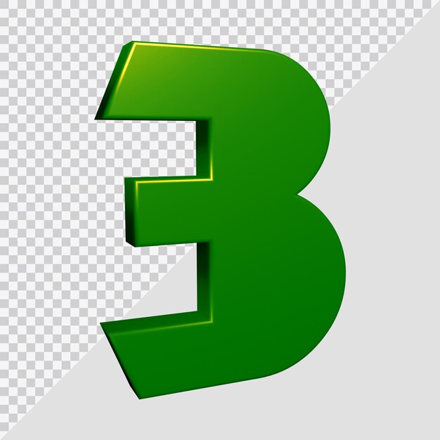 3d rendering of number 3