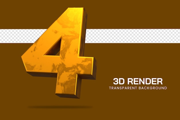 3d rendering number 4 isolated