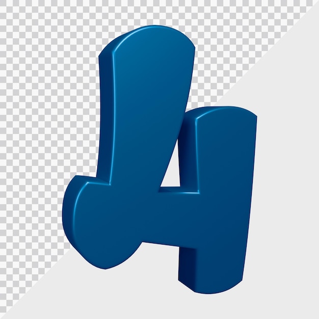 3d rendering of number 4