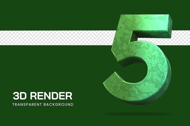 3d rendering number 5 isolated