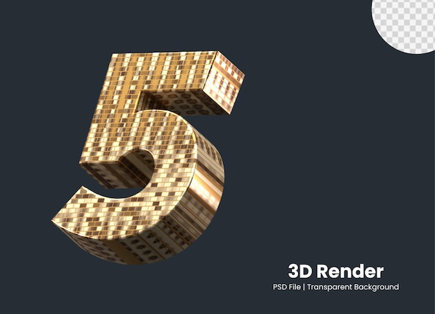 分離された3dレンダリング番号5