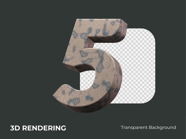 3d rendering number 5 isolated