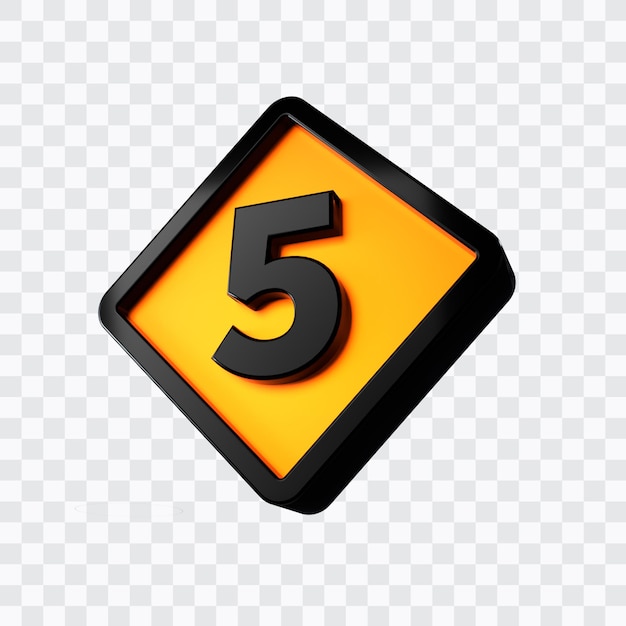 3d rendering of number 5