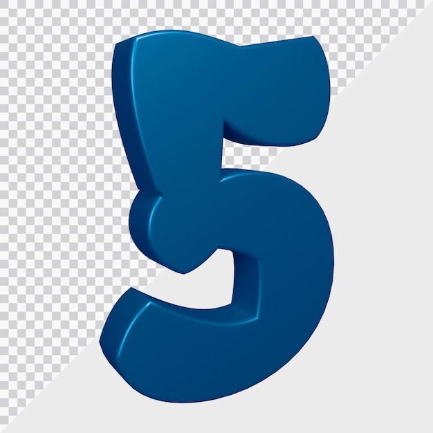 3d rendering of number 5