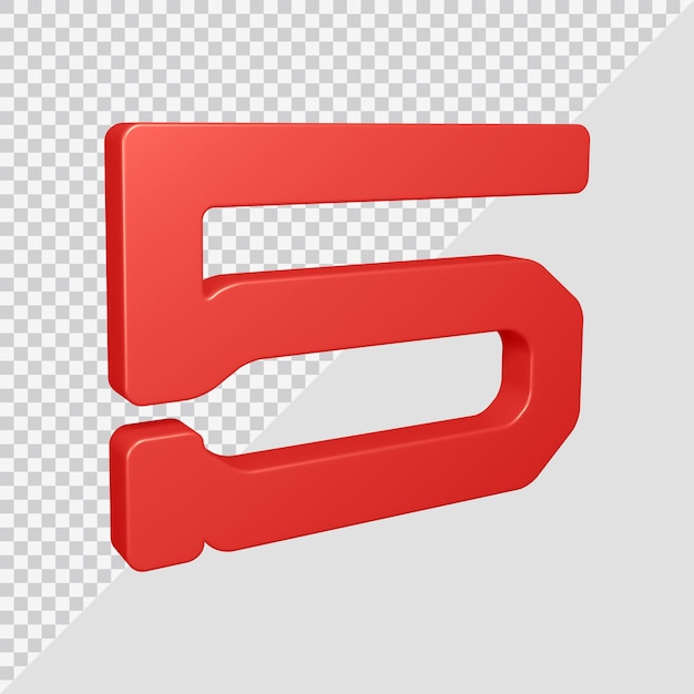 3d-рендеринг числа 5
