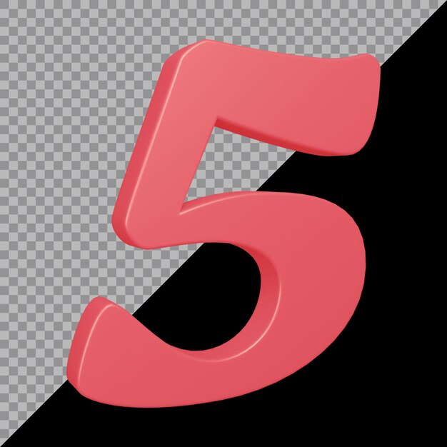 3d rendering of number 5