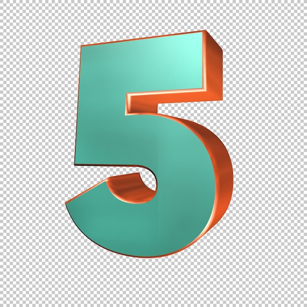 3d rendering of number 5