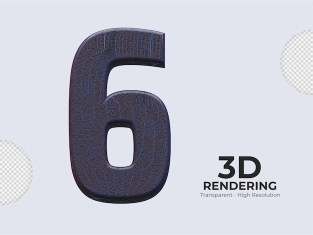 3d rendering number 6 isolated