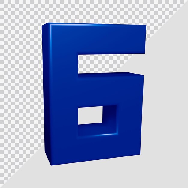 3d rendering of number 6