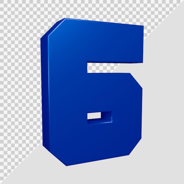 3d rendering of number 6