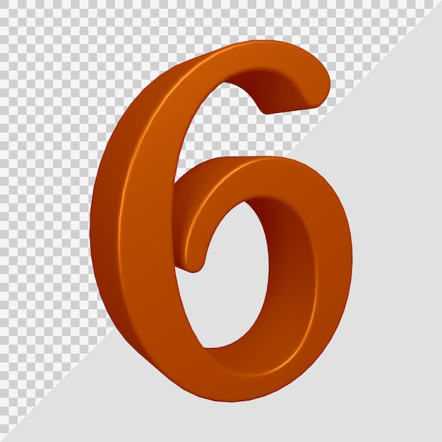 3d rendering of number 6