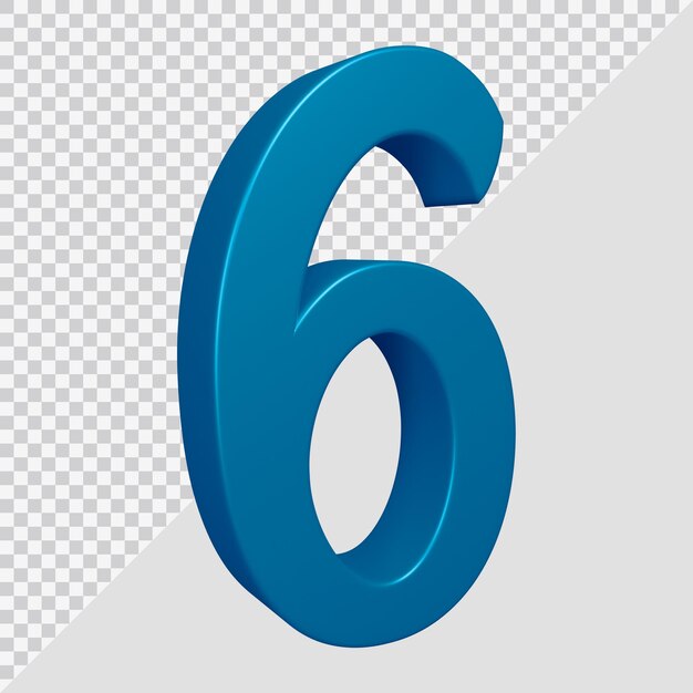 3d rendering of number 6