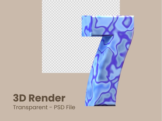 3d rendering number 7 isolated