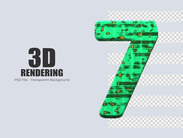 PSD 3d рендеринг номер 7 изолированные