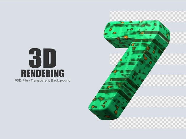 3d rendering number 7 isolated