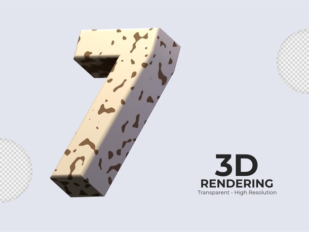 3d rendering number 7 isolated