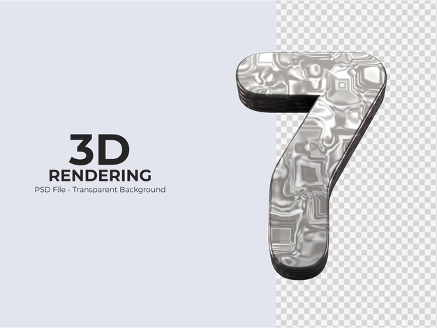 3d rendering number 7 isolated
