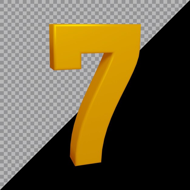 Rendering 3d del numero 7