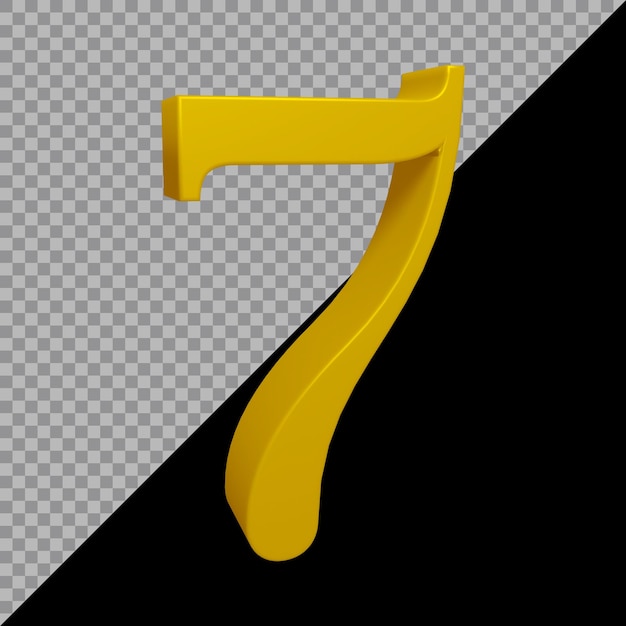 3d rendering of number 7